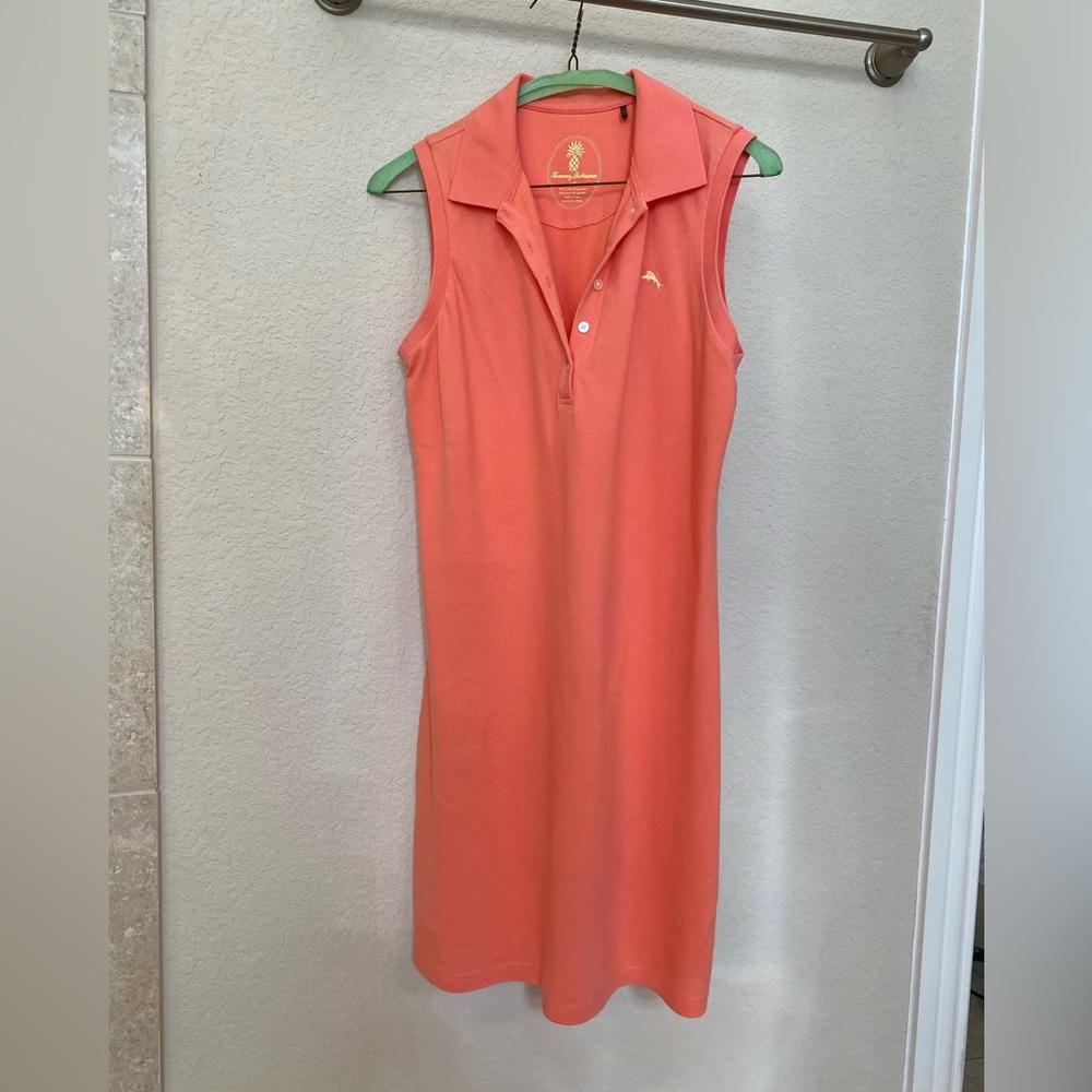 Tommy Bahama orange, sleeveless , 5- button V-neck front dress.  Size S/…